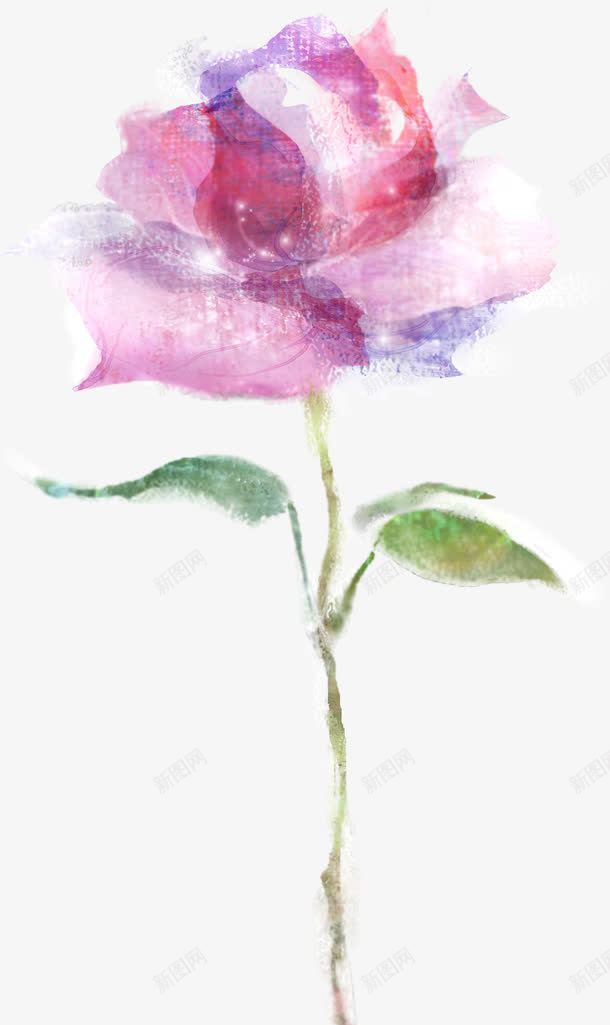 粉紫色手绘水彩玫瑰png图片免费下载 素材zuzzdti 新摄网